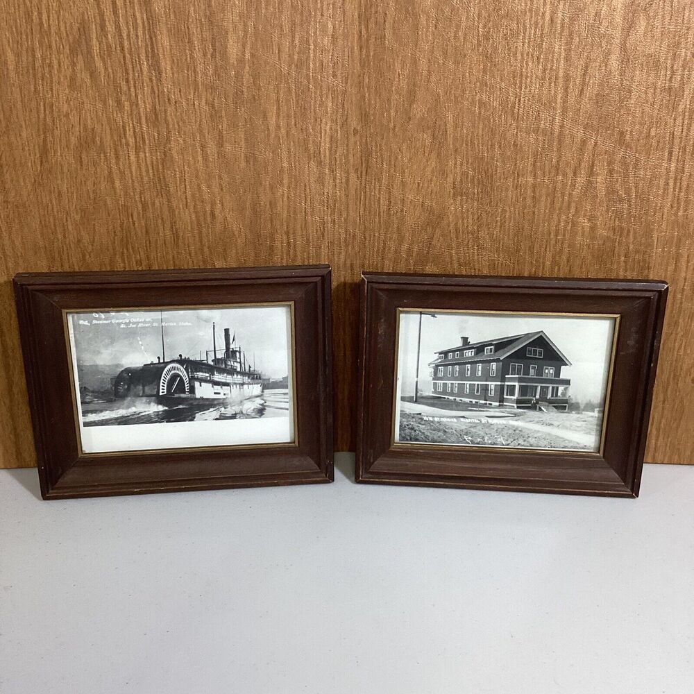 SAINT MARIES IDAHO EARLY VIEWS FROM ST JOE RIVER  & Hospital Framed